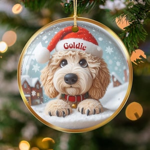 Personalized Dog Christmas Ornament, Cute Puppy Holiday Decor, Custom Pet Gift, Festive Tree Decoration, Dog Lover Present