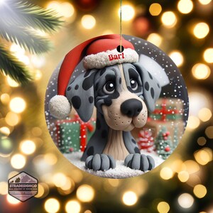 Merle Great Dane Clay Illustration Style Ornament
