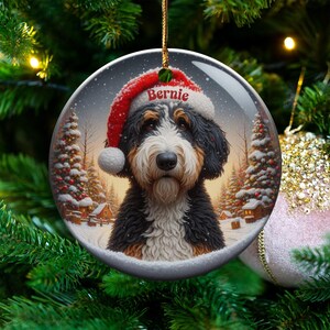 Custom Dog Christmas Ornament, Personalized Pet Holiday Decoration, Dog Lover Gift, Christmas Tree Decor, Pet Memorial Keepsake