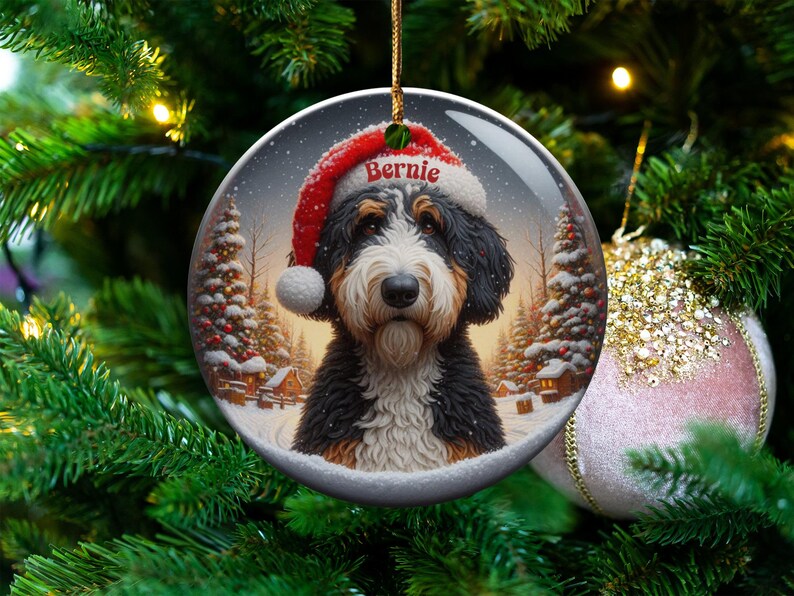 Custom Dog Christmas Ornament, Personalized Pet Holiday Decoration, Dog Lover Gift, Christmas Tree Decor, Pet Memorial Keepsake