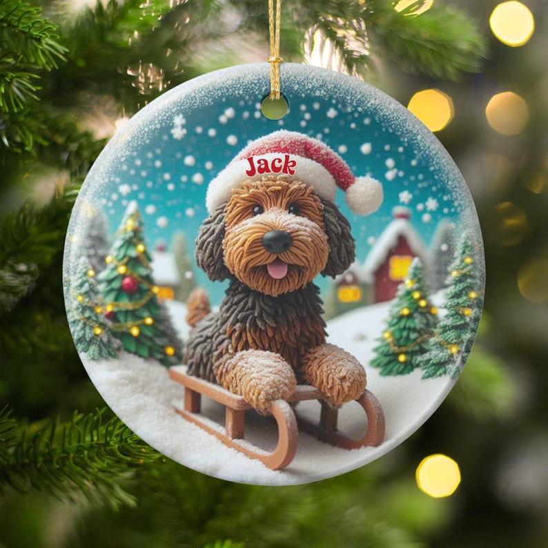 Personalized Dog Christmas Ornament, Custom Pet Holiday Decor, Unique Dog Lover Gift, Cute Christmas Tree Decoration