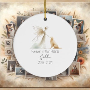 Personalized Golden Retriever Memorial, Watercolor Design Ornament, Dog Name Gift, Personalized Pet Tribute Gift, Golden Ornament, Pet Loss