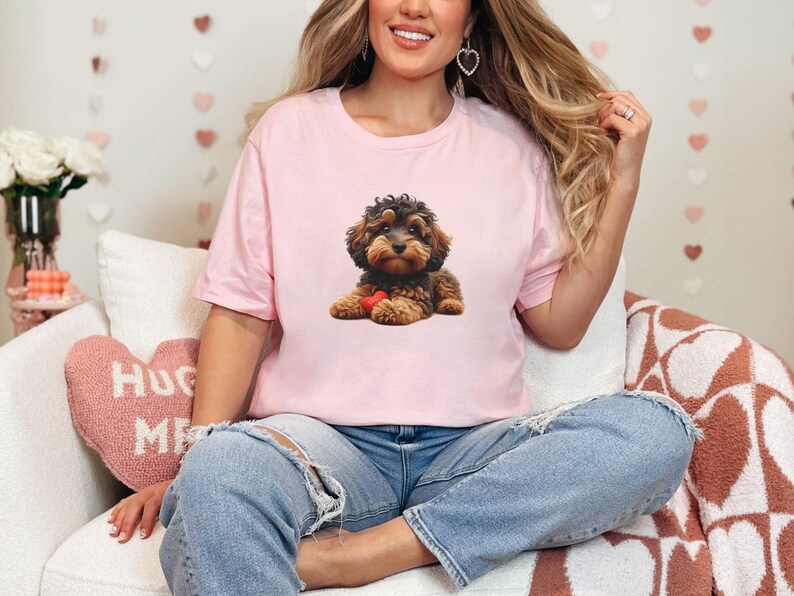 Personalized Cavapoo | Mom Shirt, Airlume Cotton | Retail Cut | Front-Back Graphic | Lightweight zdjęcie 6
