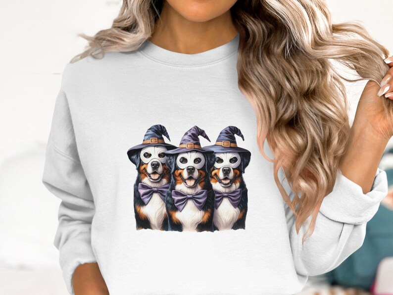 Sudadera de Halloween para amantes de los perros Bernedoodle, camiseta para amantes de los perros Doodle, disfraz de perro de montaña bernés, entusiasta de los perros Doodle, mamá perruna, sudaderas para amantes de las mascotas, camisetas para perros imagen 3