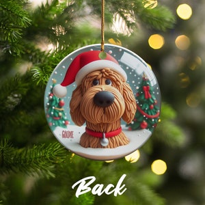 Bernedoodle Ornament, Custom Pet Name Gift - Ceramic Keepsake | Sublimation Printed | Festive Christmas Tree Decor immagine 5