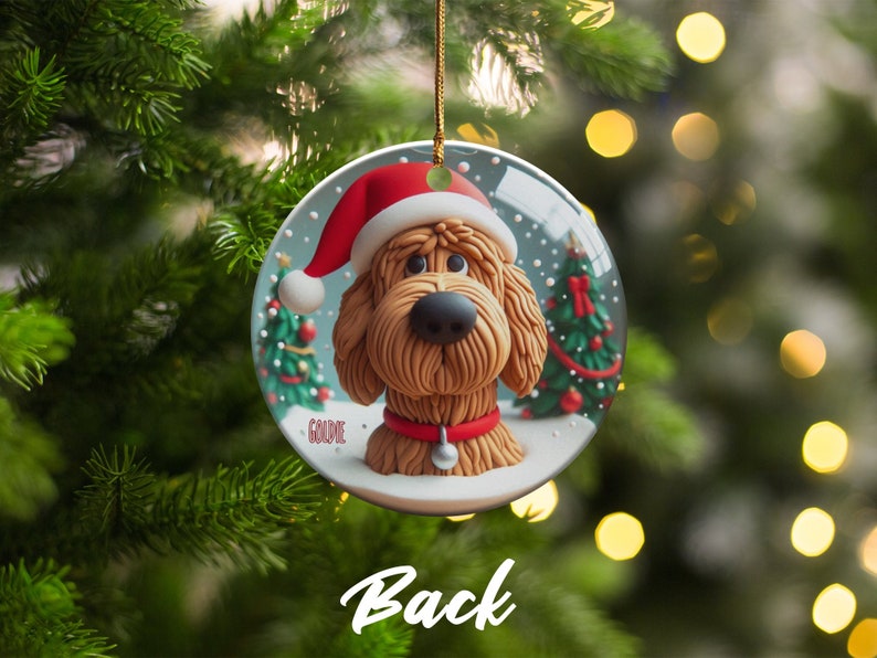 Bernedoodle Ornament, Custom Pet Name Gift - Ceramic Keepsake | Sublimation Printed | Festive Christmas Tree Decor immagine 5