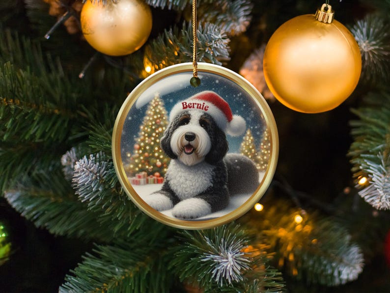 Christmas Dog Ornament, Personalized Pet Ornament, Custom Dog Ornament, Holiday Dog Decoration, Dog Lover Gift, Tree Ornament