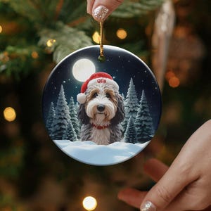 Christmas Dog Ornament, Cute Dog Christmas Decoration, Holiday Pet Keepsake, Personalized Dog Ornament, Custom Dog Gift