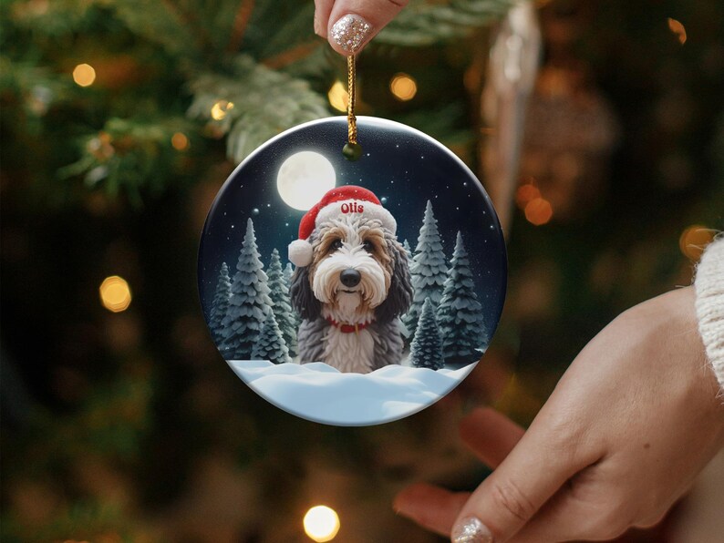 Christmas Dog Ornament, Cute Dog Christmas Decoration, Holiday Pet Keepsake, Personalized Dog Ornament, Custom Dog Gift
