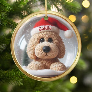 Personalized Christmas Dog Ornament, Cute Holiday Pet Decoration, Custom Dog Lover Gift, Adorable Festive Puppy Keepsake