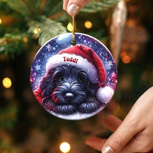 Christmas dog ornament personalized pet gift, custom Xmas tree decoration, holiday puppy photo, unique pet keepsake, pet lover decor