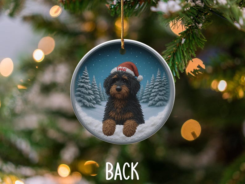 Christmas Dog Ornament, Personalized Pet Gift, Holiday Tree Decoration, Custom Dog Portrait Ornament, Cute Pet Keepsake