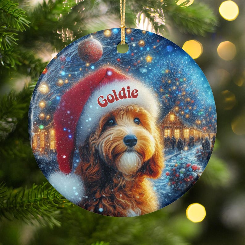 Cute Christmas Dog Ornament, Personalized Pet Lover Holiday Decoration, Customized Dog Lover Gift, Festive Pet Christmas Keepsake