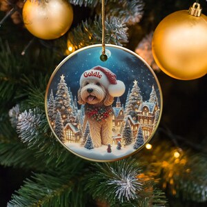 Christmas dog ornament, holiday decoration, personalized pet ornament, custom dog gift, festive tree decor, dog lover gift