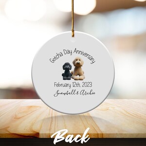Dog Ornament Custom, Personalized Pet Adoption Keepsake | Ceramic Heirloom - Double Sided - 3 Inch Sublimation Decor image 6