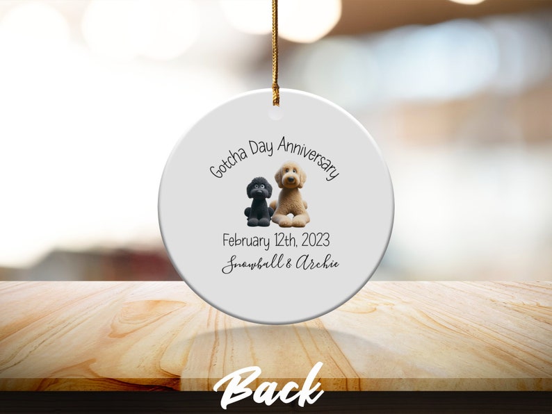 Dog Ornament Custom, Personalized Pet Adoption Keepsake | Ceramic Heirloom - Double Sided - 3 Inch Sublimation Decor image 6