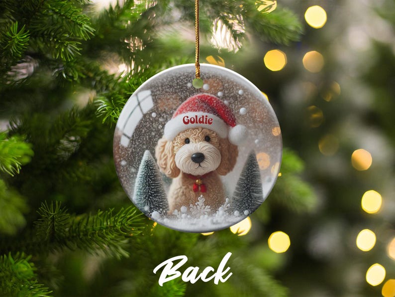 Personalized Dog Christmas Ornament, Holiday Tree Decoration for Pet Lovers, Customizable Pet Photo Keepsake for Christmas Tree