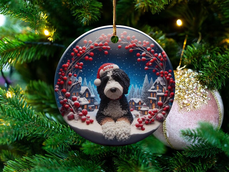 Custom Dog Christmas Ornament, Holiday Pet Keepsake, Personalized Dog Ornament, Christmas Tree Decoration, Stocking Stuffer Gift