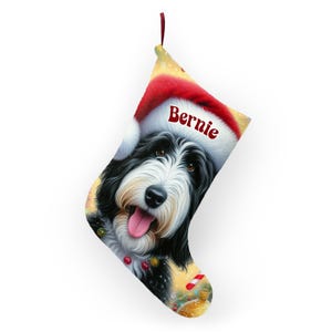 Bernedoodle kerstsok - Gepersonaliseerd cadeau voor dierenliefhebbers afbeelding 11