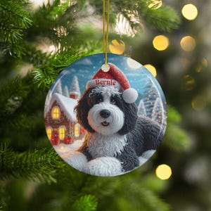 Cute Dog Christmas Ornament, Personalized Holiday Dog Ornament, Custom Pet Christmas Decoration, Dog Lover Gift, Animal Tree Decor