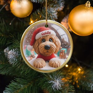 Personalized Dog Christmas Ornament, Custom Pet Photo Ornament, Cute Dog Christmas Gift, Pet Lover Holiday Decoration