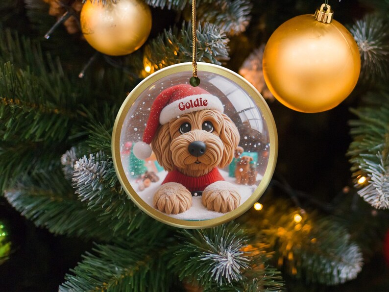 Personalized Dog Christmas Ornament, Custom Pet Photo Ornament, Cute Dog Christmas Gift, Pet Lover Holiday Decoration