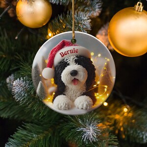 Custom Dog Christmas Tree Ornament, Cute Pet Gift for Dog Lovers, Personalized Holiday Decoration, Adorable Dog Christmas Decor