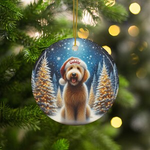 Personalized Dog Christmas Ornament, Custom Pet Holiday Decoration, Cute Puppy Santa Hat, Festive Tree Hanging Decor for Dog Lovers