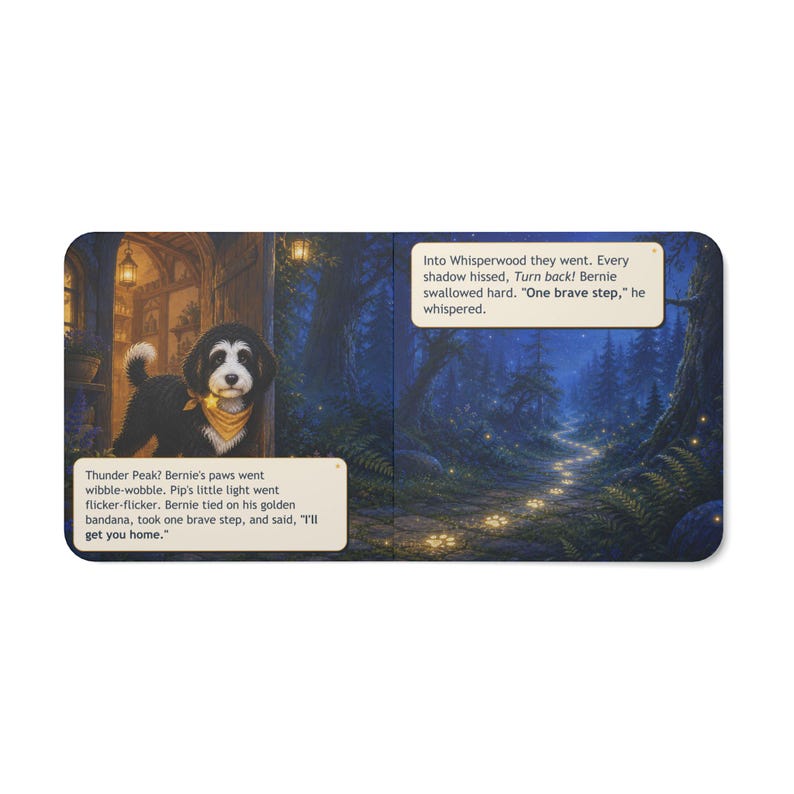Bernie il Bernedoodle salva una stella perduta / Libro cartonato spesso / Avventura della buonanotte per bambini immagine 13