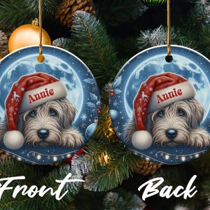 Personalized Dog Christmas Ornament, Dog Lovers Gift, Custom Pet Ornament, Holiday Decoration, Pet Memorial, Christmas Tree Decor