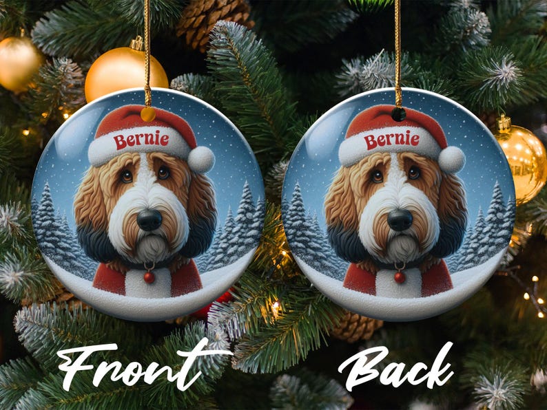 Custom Dog Christmas Ornament, Personalized Pet Holiday Decoration, Custom Pet Portrait Ornament, Dog Lover Christmas Gift