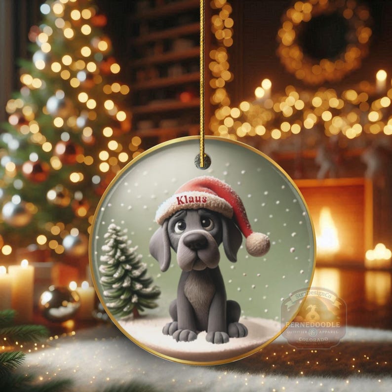Great Dane Ornament, Custom Dog Portrait Keepsake | Sublimation Ceramic | 3 Inch Holiday Decor image 16