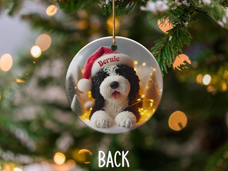 Personalized Dog Christmas Ornament, Custom Pet Holiday Decoration, Dog Lover Christmas Gift, Cute Puppy Ornament, Holiday Tree Decor