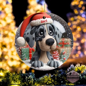 Merle Great Dane Clay Illustration Style Ornament