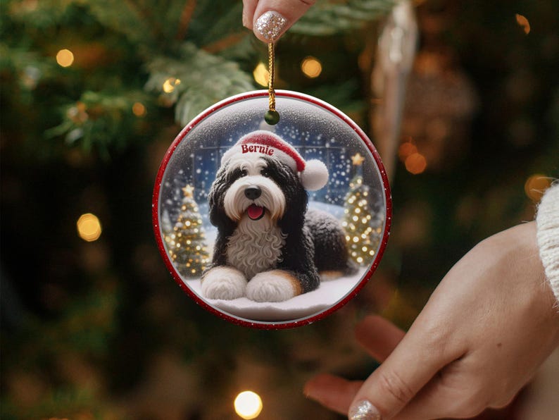 Personalized Pet Christmas Ornament, Dog Lover's Holiday Decoration, Custom Pet Photo Keepsake, Unique Pet Gift for Pet Owners