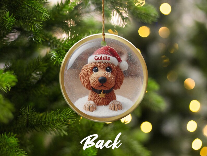 Personalized Dog Christmas Ornament, Custom Pet Holiday Decor, Cute Puppy Xmas Decoration, Pet Lovers Gift, Dog Lover Tree Ornament