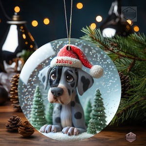 Merle Great Dane Clay Style Illustrated ornament