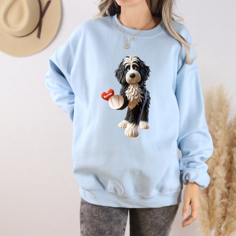 Bernedoodle mom sweatshirt,berndoodle mom, mom sweatshirt, valentine bernedoodle, valentine dog gift, dog sweatshirt, personalized dog sweatshirt,doodle mama, doodle fan, bernedoodle enthusiast gift.