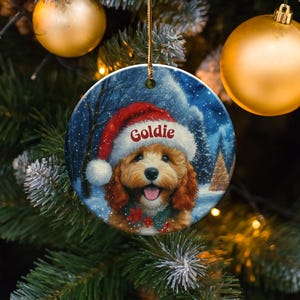Christmas dog ornament, pet holiday decoration, tree decor, festive puppy ornament, custom pet gift, Xmas dog lover ornament