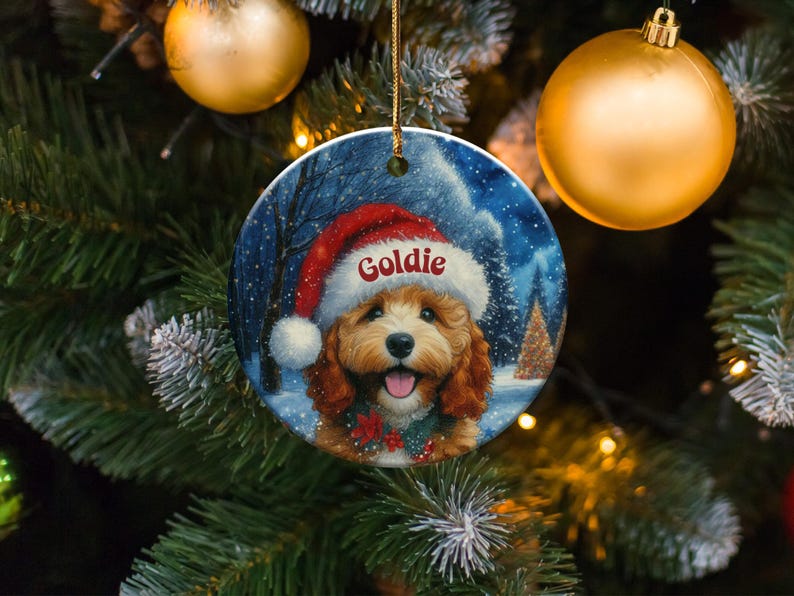 Christmas dog ornament, pet holiday decoration, tree decor, festive puppy ornament, custom pet gift, Xmas dog lover ornament