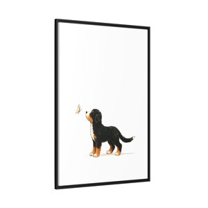 Bernedoodle Butterfly Canvas Art: Watercolor Ink Framed Print image 10