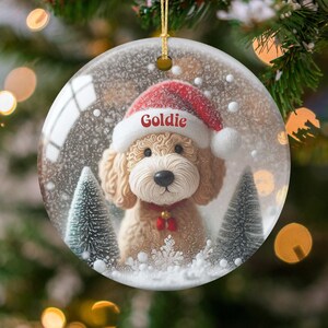 Personalized Dog Christmas Ornament, Custom Pet Photo Ornament, Cute Dog Lovers Gift, Holiday Tree Decoration, Pet Memorial Keepsake