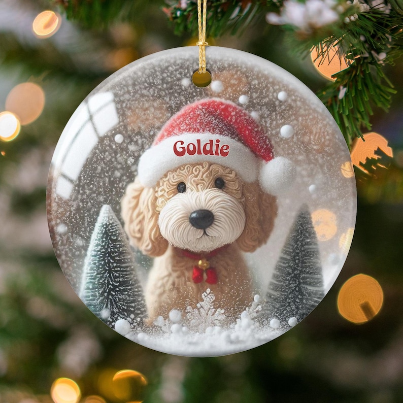 Personalized Dog Christmas Ornament, Custom Pet Photo Ornament, Cute Dog Lovers Gift, Holiday Tree Decoration, Pet Memorial Keepsake
