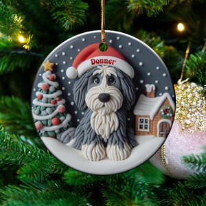 Christmas dog ornament, holiday tree decor, festive pet ornament, personalized Christmas gift, dog lover Christmas decoration