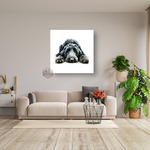 Doodle Dog, watercolor art, golden doodle, bernedoodle canvas, sheepadoodle, mama, dog mom canvas, dog art, dog mom art, Doodle lover art, doodle canvas art, water color canvas, hig-resolution canvas,amazing dog design,dog designer art, high-end gift