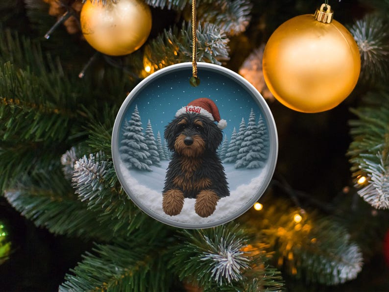 Personalized Christmas Dog Ornament, Custom Pet Christmas Decoration, Holiday Dog Lover Gift, Unique Pet Keepsake Ornament