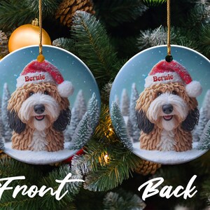 Cute Dog Christmas Ornament, Personalized Holiday Dog Decoration, Adorable Puppy Ornament, Dog Lover Christmas Gift