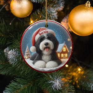 Personalized Dog Christmas Ornament, Custom Pet Holiday Decoration, Dog Lover Tree Ornament, Gift for Dog Owners