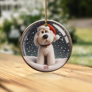Bernedoodle Ornament, Personalized Custom Pet Keepsake | Ceramic | Double Sided Sublimation 2.76 Inch Gift image 8