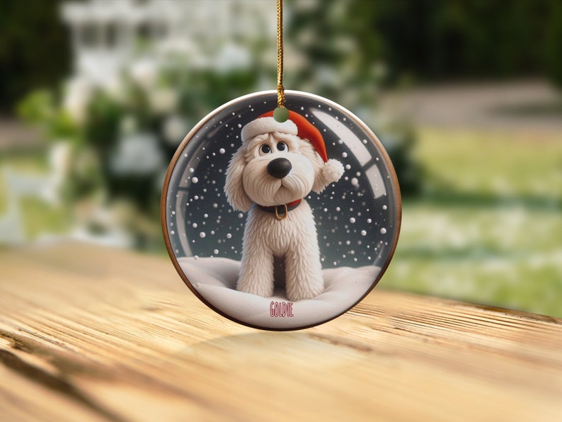 Bernedoodle Ornament, Personalized Custom Pet Keepsake | Ceramic | Double Sided Sublimation 2.76 Inch Gift image 8